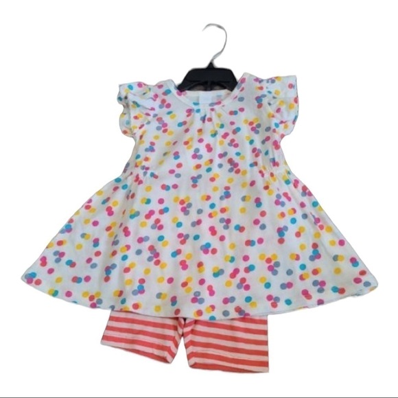 HARPER Canyon Polka Dot Shirt and Striped Short 2 Piece Set Size 12mths - Picture 1 of 2